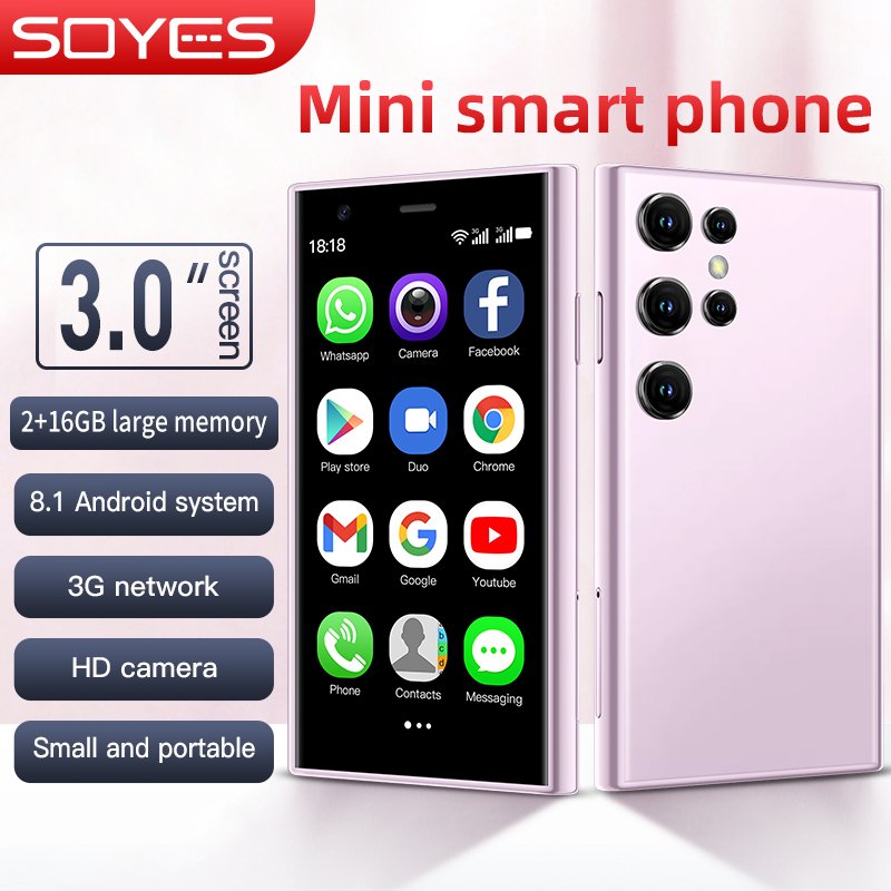 Soyes S23 Pro Android 8.1 2GB+16GB Unlocked Mini Smartphone, 3.0 inch Mini Phone The World's Smallest Cell Phone 3G Network smar